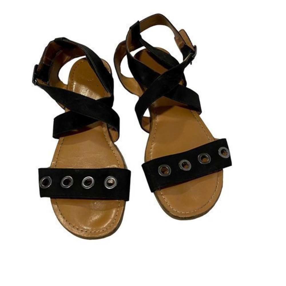 Franco Sarto Grand Gladiator Black Sandals‎ Size 8.5